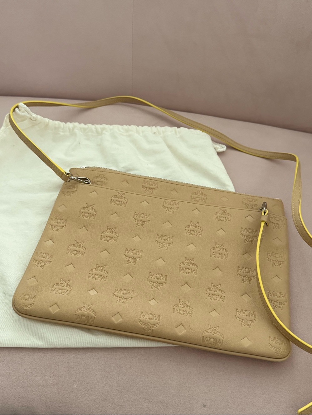 MCM Beige Crossbody Bag _ like new _ excellent condition